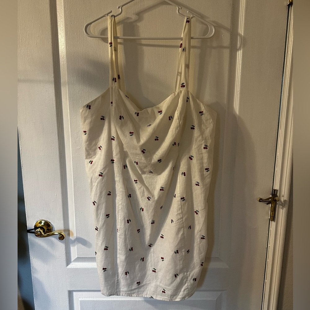 H&M EMBROIDERED CHERRY DRESS